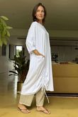 Made in Italy Cotton Jersey Hitch Cocoon Dress White /15 =